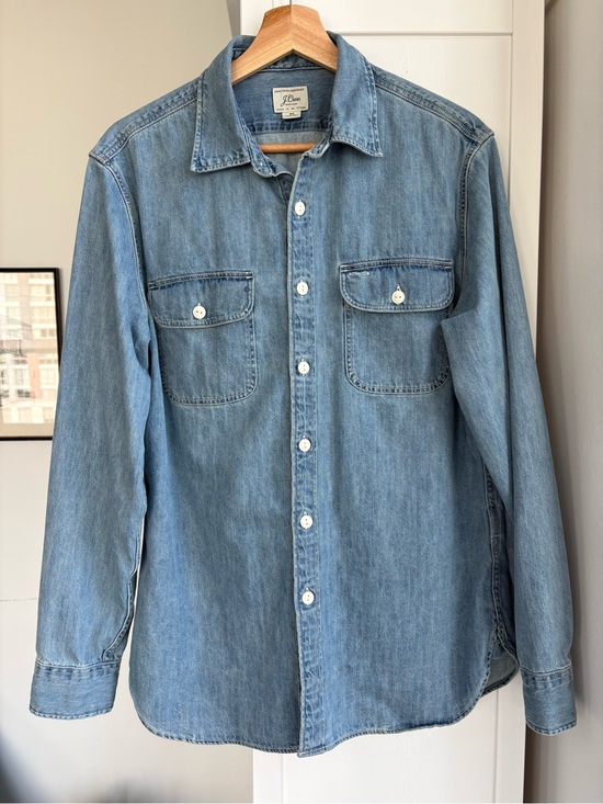 J. Crew Other - Crew Men’s Medium Chambray Denim Button Front Shirt Casual Classic Western